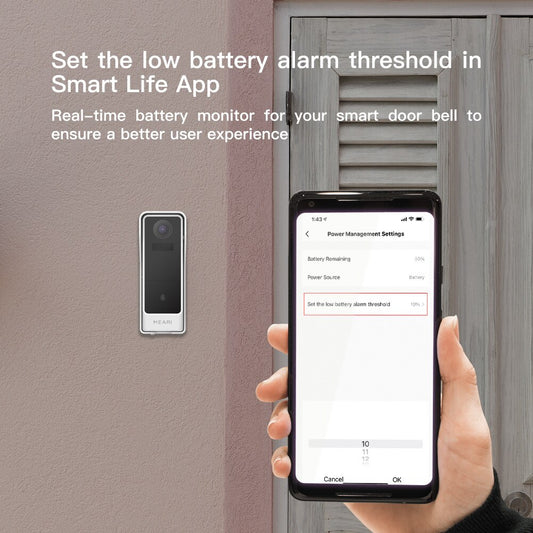 WiFi Tuya Smart Home Video Doorbell wireless 1080P HD Camera PIR Motion Detection Night Vision Security Ding Dong Doorbell