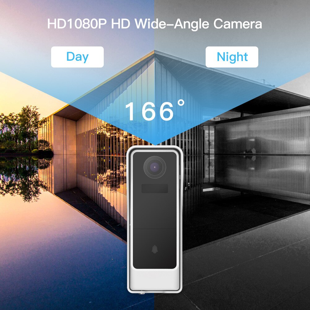 WiFi Tuya Smart Home Video Doorbell wireless 1080P HD Camera PIR Motion Detection Night Vision Security Ding Dong Doorbell