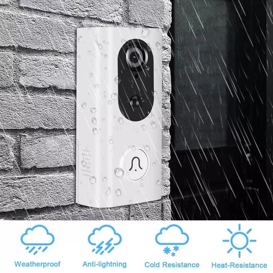 WiFi Video Doorbell HD Security Camera Tuya Smart APP Compatible with Alexa and Google, Motion Detection Night Vision Door Bell