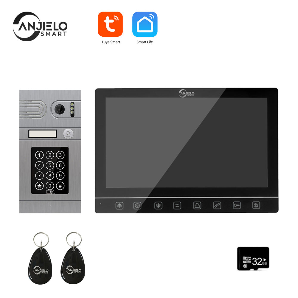 Tuya Smart App Remote Control WiFi Video Door Phone Intercom 7 inch  Screen Access Control System Motion Detection With Code Keypad/RFID Card