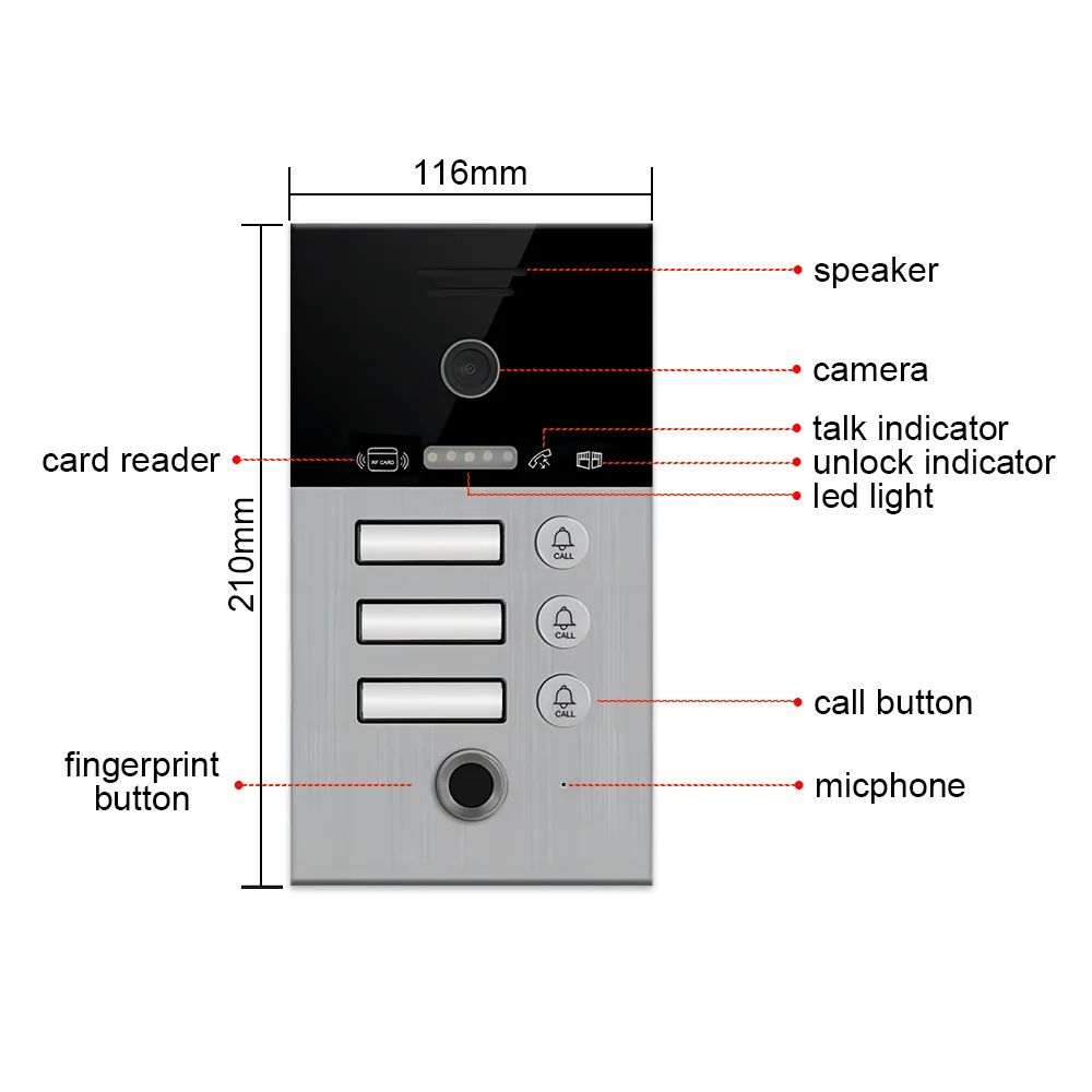 Anjielo Video Intercom For Apartment 1080P Video Doorphone Call 1/2/3 Floors WIFI Doorbell Tuya Video Intercom For Home