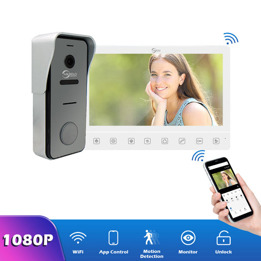 Anjielosmart Latest Touch Monitor 10inch Night Vision Motion Detection Doorbell Camera Video Intercom System For Home