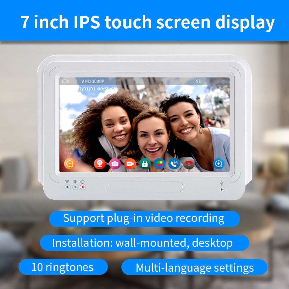 7 Inch Screen Touch Monitor Video Intercom for Home Door Phone Doorbel ...
