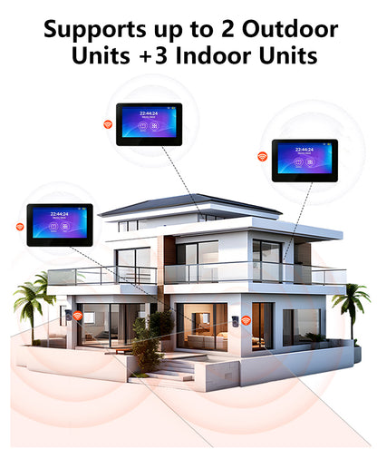 WiFi Halow 7-inch Tuya Wireless Video Intercom with Anti-Tamper Alarm and PIR Human Body Sensor for 24/7 Active Protection