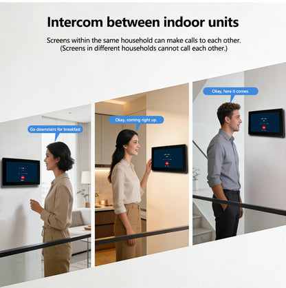 Anjielo 2 WIre Video Intercom Systems with 7/10 inch Video Monitor Video Doorbell VIdeo Doorphone Intercom for 1/2/3/4 Household