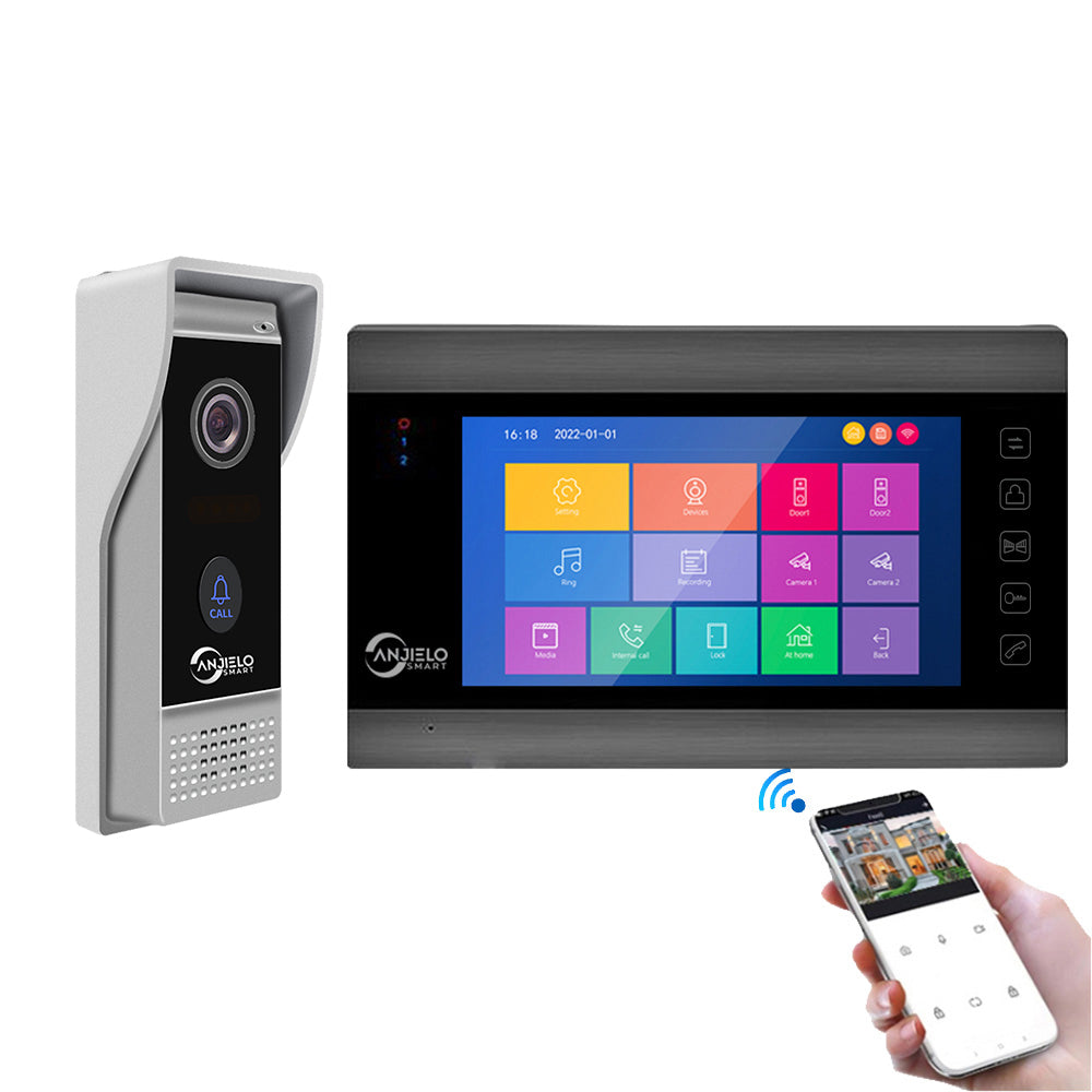 Hot sale 7 inch Touch Button Monitor Doorbell Camera Video Intercom System For Home Villa