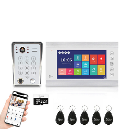 Anjielo 4 Wire Video Intercom System Video Doorbel 7 inch Support Multi-language for Multi Apartment