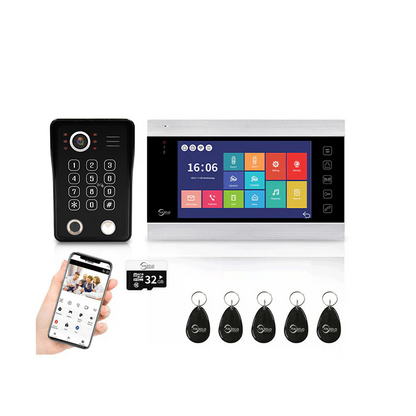 Anjielo 4 Wire Video Intercom System Video Doorbel 7 inch Support Multi-language for Multi Apartment
