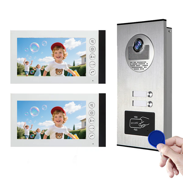 Anjielo 4 Wire Building Video Doorbell Intercom System with Motion Detection Support 2/3/4/6/8/10/12 Household