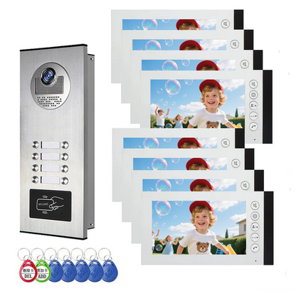 Anjielo 4 Wire Building Video Doorbell Intercom System with Motion Detection Support 2/3/4/6/8/10/12 Household