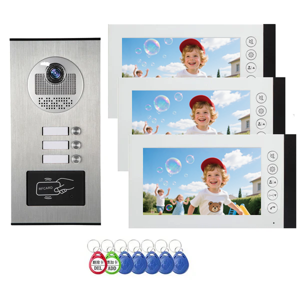 Anjielo 4 Wire Building Video Doorbell Intercom System with Motion Detection Support 2/3/4/6/8/10/12 Household