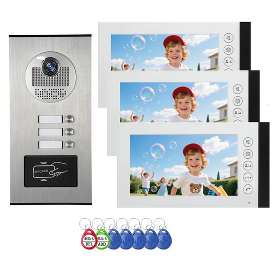 Anjielo 4 Wire Building Video Doorbell Intercom System with Motion Detection Support 2/3/4/6/8/10/12 Household