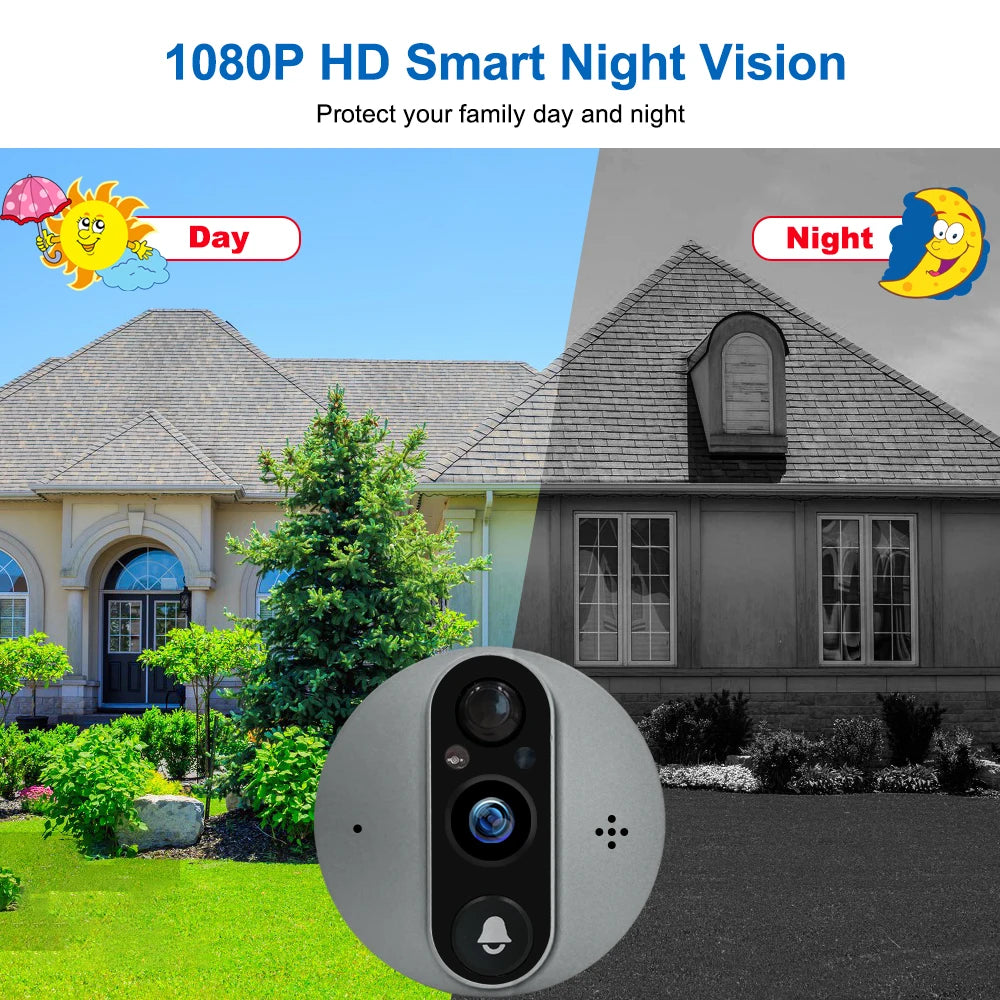 1080P Tuya Video Wireless Security Doorbell With Wifi Camera Door Bell Night Vision Video Intercom For Smart Home Security