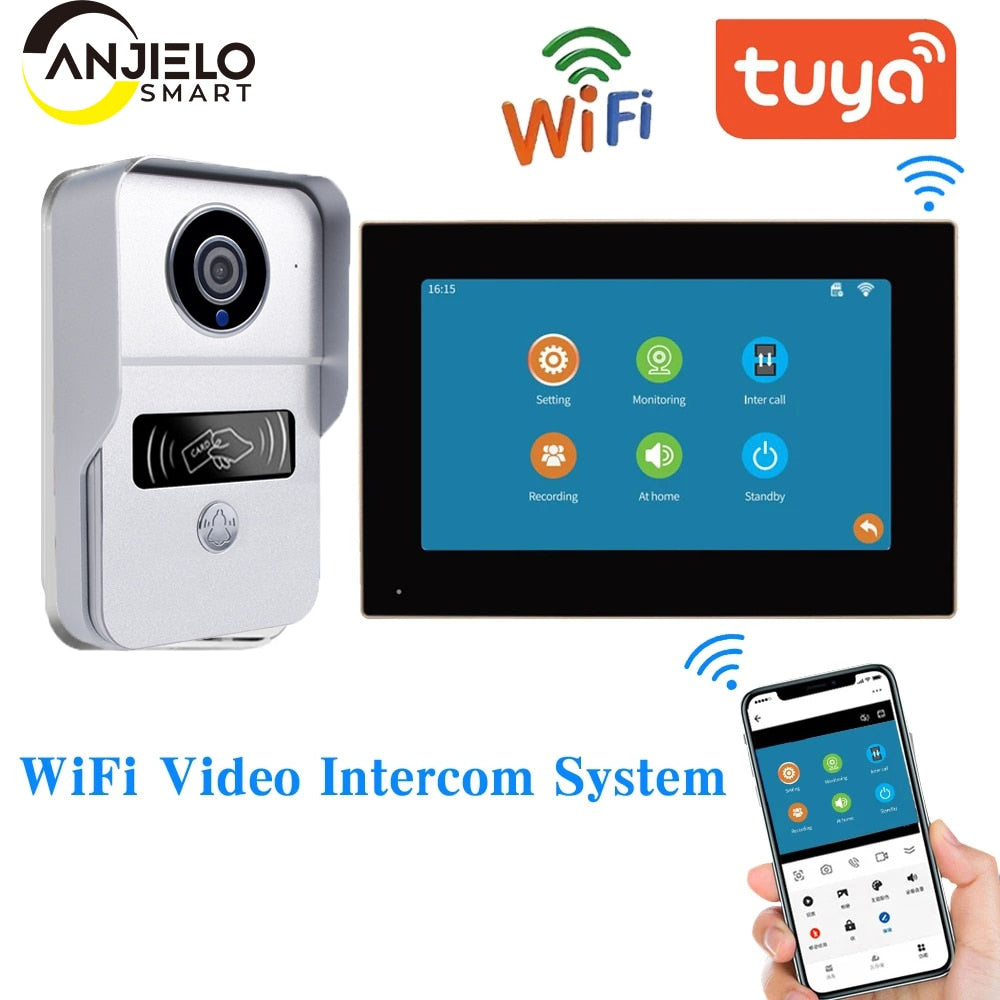 ANJIELOSMART 1080P Video Entry Doorphone Door CameraTUYA Wireless Wifi ...