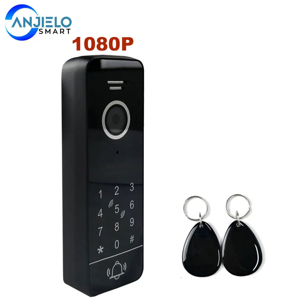 Anjielo Smart 1080P Wired Full Touch Screen Video Door Phone Doorbell Outdoor Unit Support Password Unlock Work with Wifi Monitor