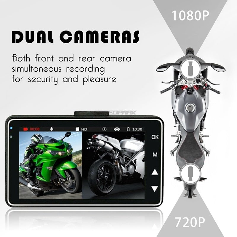 1080P HD Motorcycle Camera DVR Motor Dash Cam with Special Dual - track Front Rear Recorder Motorbike Electronic Moto Waterproof - Zhongshan Anjielo Smart Technology Co., Ltd