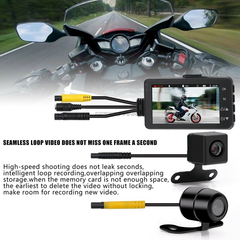 1080P HD Motorcycle Camera DVR Motor Dash Cam with Special Dual - track Front Rear Recorder Motorbike Electronic Moto Waterproof - Zhongshan Anjielo Smart Technology Co., Ltd