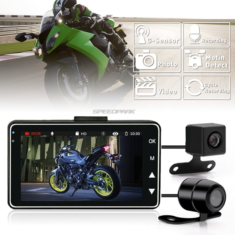 1080P HD Motorcycle Camera DVR Motor Dash Cam with Special Dual - track Front Rear Recorder Motorbike Electronic Moto Waterproof - Zhongshan Anjielo Smart Technology Co., Ltd