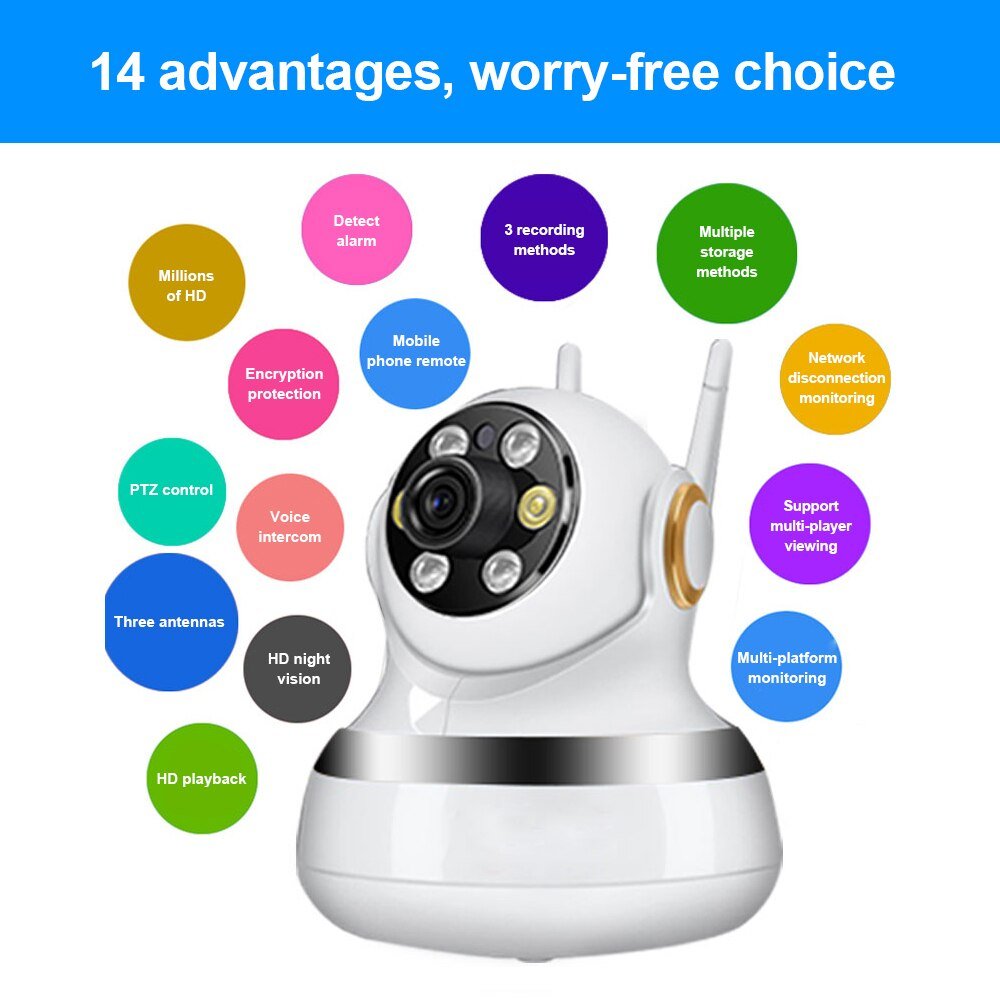 1080P Smart Wireless HD Security Camera APP Remote Viewing Real - Time Monitoring Home Security Monitoring System - Zhongshan Anjielo Smart Technology Co., Ltd