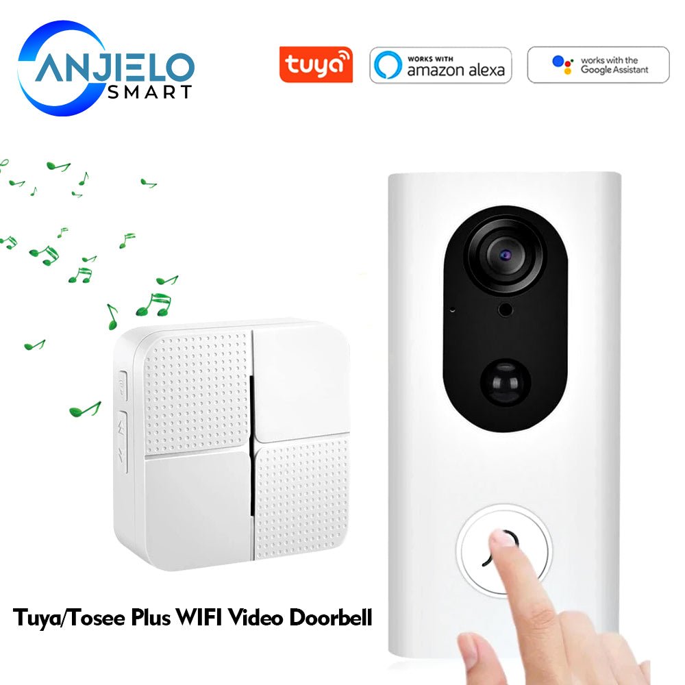 1080P Tuya Smart Video Doorbell Peephole Camera IP5 Waterproof HD Wifi Security Camera Real - Time Video for Smartphone with Chime - Zhongshan Anjielo Smart Technology Co., Ltd