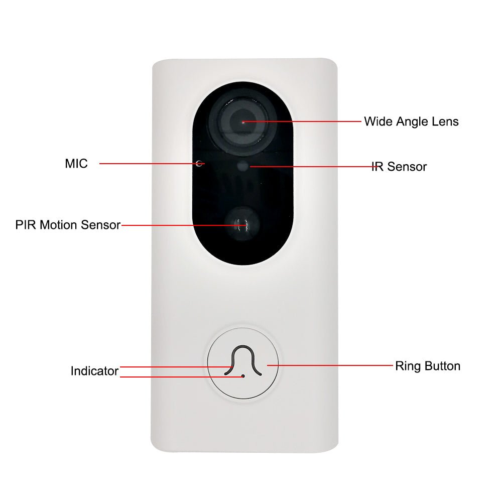 1080P Tuya Smart Video Doorbell Peephole Camera IP5 Waterproof HD Wifi Security Camera Real - Time Video for Smartphone with Chime - Zhongshan Anjielo Smart Technology Co., Ltd