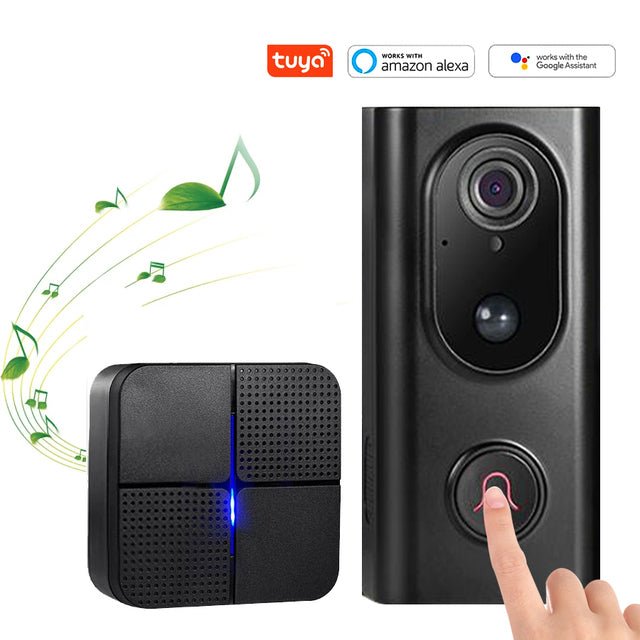 1080P Tuya Smart Video Doorbell Peephole Camera IP5 Waterproof HD Wifi Security Camera Real - Time Video for Smartphone with Chime - Zhongshan Anjielo Smart Technology Co., Ltd