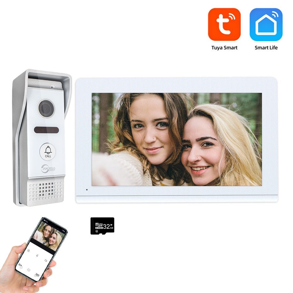 1080p White Wifi Tuya Video Intercom Monitor Video Doorbell Camera Video Intercoms Motion Detection For Home Apartment - Zhongshan Anjielo Smart Technology Co., Ltd