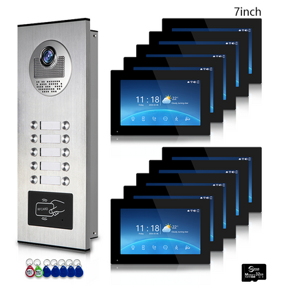 Anjielo 4-Wire Multi-Family Video Intercom System with Tuya Smart – 1080P HD, Motion Detection & Night Vision