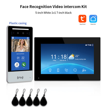 Anjielo IP Video Intercom System with AI Face Recognition, Tuya Smart WiFi, 5-in-1 Unlock, 1080P HD Night Vision & Multi-Story Villa Access Control for Apartment & Building Security