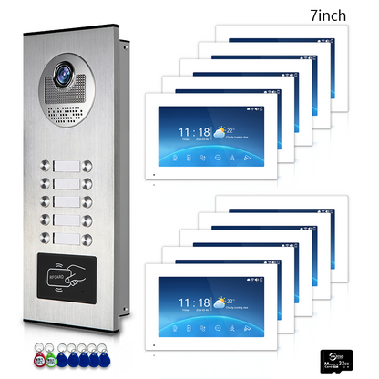 Anjielo 4-Wire Multi-Family Video Intercom System with Tuya Smart – 1080P HD, Motion Detection & Night Vision
