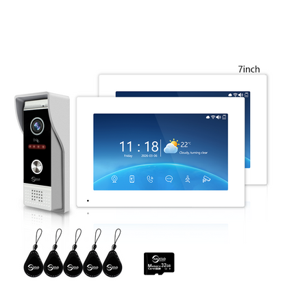 Anjielo 4 Wire 1080P 7/10 Inch Photo Frame with Infrared Night Vision Wifi Video Doorbell Intercom Tuya Smart Doorphone RFID Access Control System for Villa Apartment