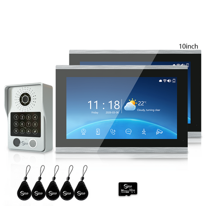 Anjielo Latest 4 wire Video Intercom System Photo Frame Video Doorbell 5 in 1 unlocking with Motion Detection for the Apartment Intercom System for Home Villa