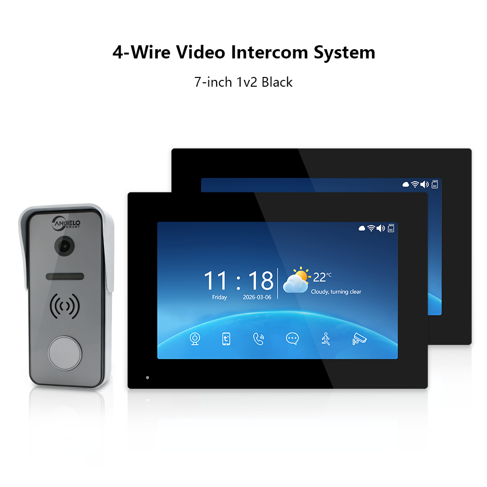Anjielo 4 Wire 7/10 inch Motion Detection Video Intercom System With Photo Frame With Infrared Night Vision for Villa