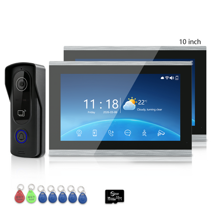Anjielo 4-Wire Video Intercom Kit with Tuya Smart WiFi, 1080P HD Night Vision Camera, 7/10-Inch Touchscreen Monitor, Remote Unlock, Motion Detection & IP65 Waterproof for Home, Apartment & Villa Security