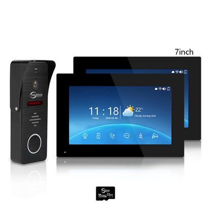 Anjielo 1080P 4 Wire Video Intercom System Photo Frame Background Music with Motion Detection for Home Apartment