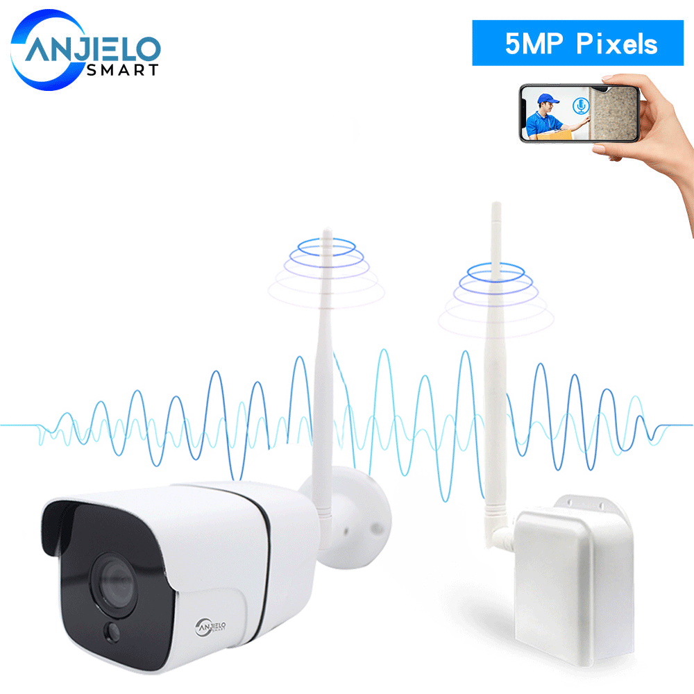 5MP WIFI HaLow IP Camera Weatherproof Home Farm Pier Long Distance Signal Transmission Motion Detection Wireless Bridge IP Camera