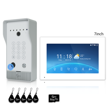 Anjielo Smart Video Doorbell Intercom System with 5-in-1 Unlocking – Fingerprint, Password, RFID Card, Touchscreen & Tuya App Unlock for Apartment or Villa|