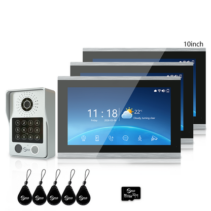 Anjielo Latest 4 wire Video Intercom System Photo Frame Video Doorbell 5 in 1 unlocking with Motion Detection for the Apartment Intercom System for Home Villa