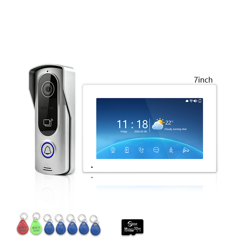 Anjielo 4-Wire Video Intercom Kit with Tuya Smart WiFi, 1080P HD Night Vision Camera, 7/10-Inch Touchscreen Monitor, Remote Unlock, Motion Detection & IP65 Waterproof for Home, Apartment & Villa Security