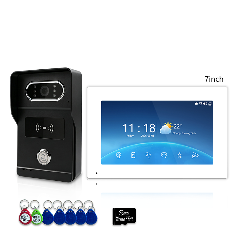 Anjielo Smart Video Intercom Doorbell System 4-Wire 7″/10″ Touch Screen, Tuya App, Motion Detection, Two-Way Audio, Digital Photo Frame & Music Playback