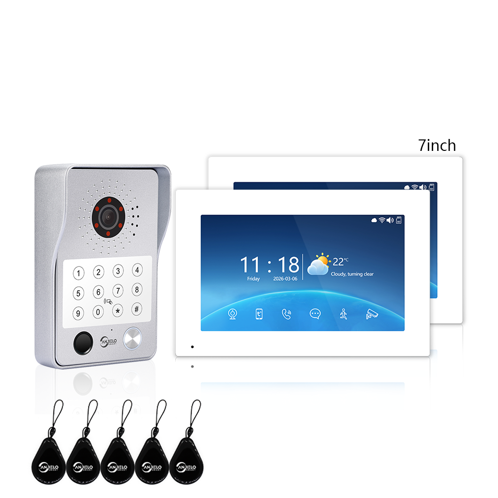Anjielo Latest 4 wire Video Intercom System Photo Frame Video Doorbell 5 in 1 unlocking with Motion Detection for the Apartment Intercom System for Home Villa