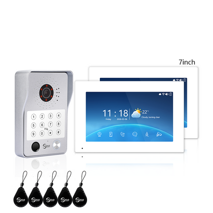 Anjielo Latest 4 wire Video Intercom System Photo Frame Video Doorbell 5 in 1 unlocking with Motion Detection for the Apartment Intercom System for Home Villa