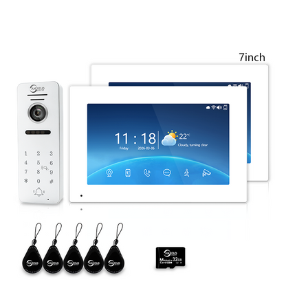 4-Wire Tuya Smart Video Intercom System 10 Inch Indoor Monitor Wired Doorbell with PIR Motion Detection Two-Way Audio Remote Mobile App Unlock for Home Villa Security