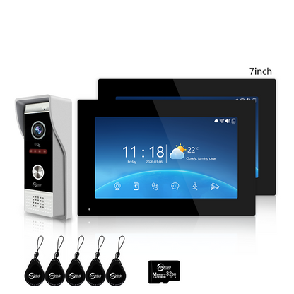Anjielo 4 Wire 1080P 7/10 Inch Photo Frame with Infrared Night Vision Wifi Video Doorbell Intercom Tuya Smart Doorphone RFID Access Control System for Villa Apartment
