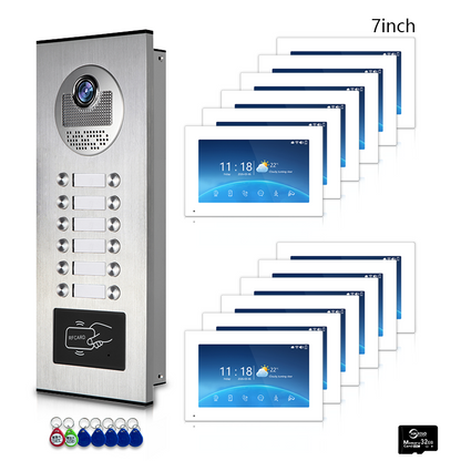 Anjielo 4-Wire Multi-Family Video Intercom System with Tuya Smart – 1080P HD, Motion Detection & Night Vision