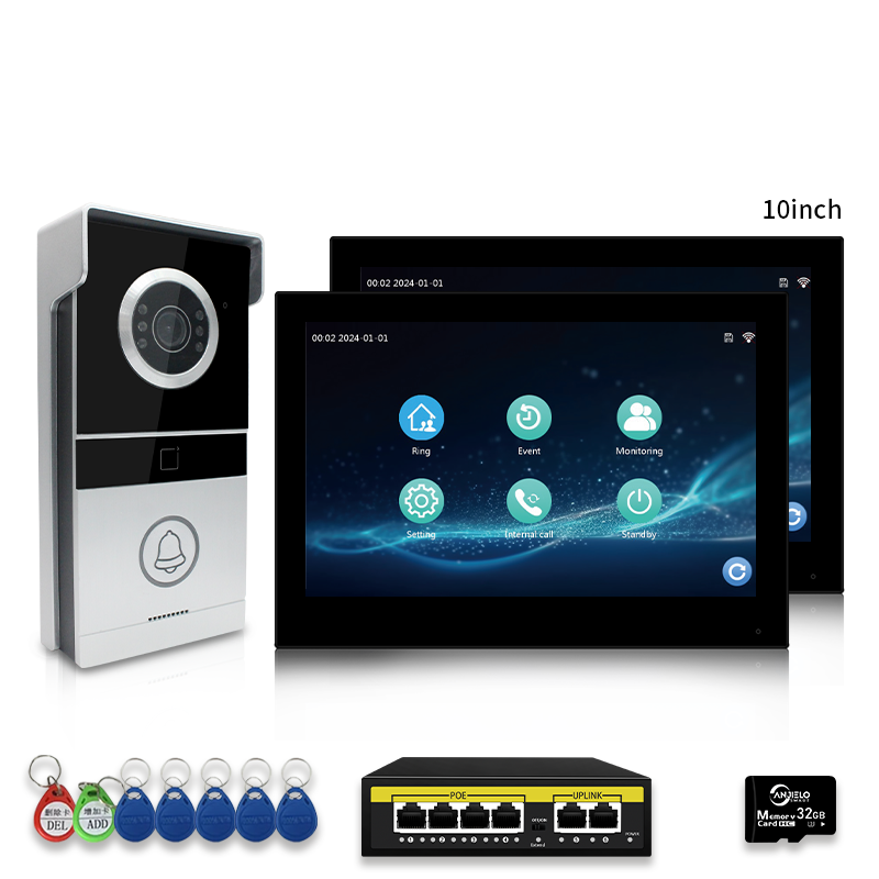 Anjieo IP Video Intercom System  2-Way Audio, HD Camera, Smart Home Doorbell with Remote Access for home