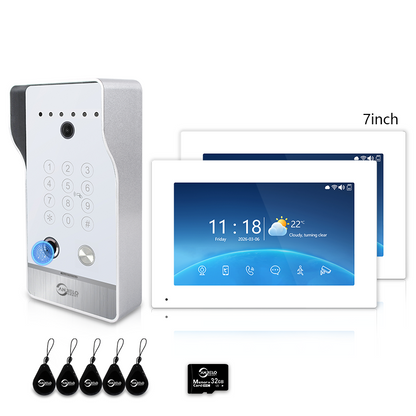 Anjielo Smart Video Doorbell Intercom System with 5-in-1 Unlocking – Fingerprint, Password, RFID Card, Touchscreen & Tuya App Unlock for Apartment or Villa|