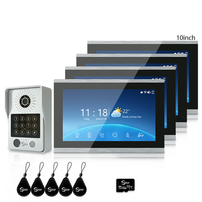 Anjielo Latest 4 wire Video Intercom System Photo Frame Video Doorbell 5 in 1 unlocking with Motion Detection for the Apartment Intercom System for Home Villa
