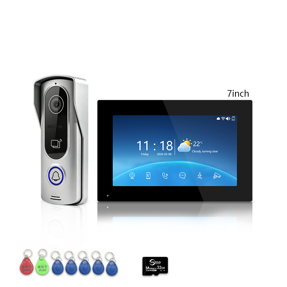 Anjielo 4-Wire Video Intercom Kit with Tuya Smart WiFi, 1080P HD Night Vision Camera, 7/10-Inch Touchscreen Monitor, Remote Unlock, Motion Detection & IP65 Waterproof for Home, Apartment & Villa Security