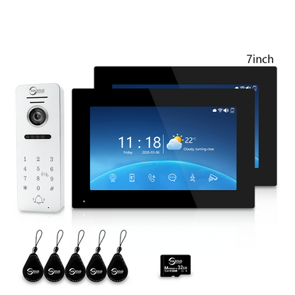 4-Wire Tuya Smart Video Intercom System 10 Inch Indoor Monitor Wired Doorbell with PIR Motion Detection Two-Way Audio Remote Mobile App Unlock for Home Villa Security
